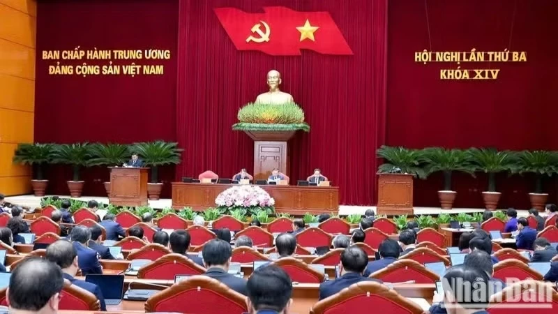 A view of the third plenum of the 14th Party Central Committee on July 23, 2026. (Photo: NDO)