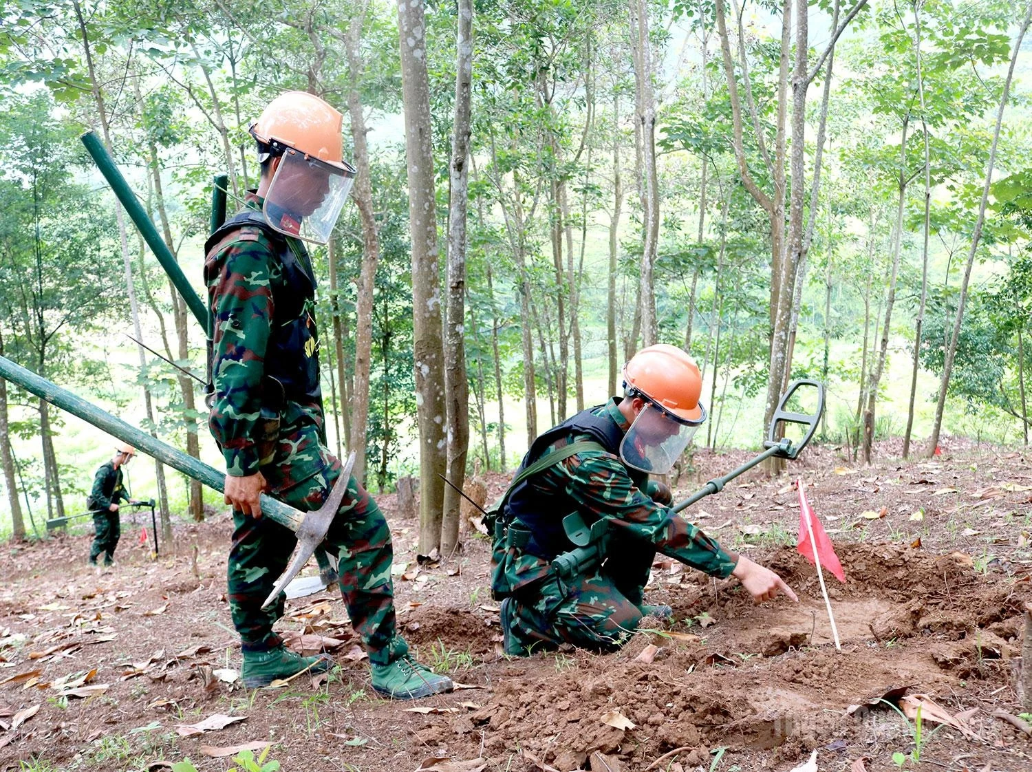 Every signal from the detection equipment is carefully verified and cross-checked to determine the location of suspected explosive hazards accurately.