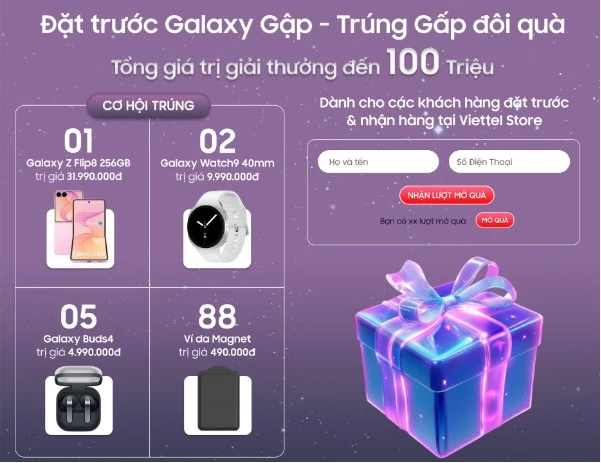 Đặt trước Galaxy Gập mới với nhiều ưu đãi tại Viettel Store