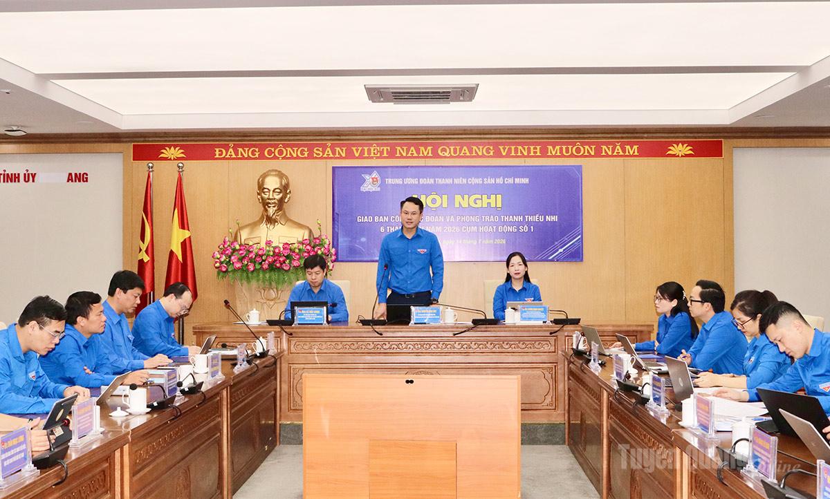 Đồng chí Nguyễn Kim Quy, Bí thư Ban Chấp hành Trung ương Đoàn, Phó Chủ tịch Thường trực Trung ương Hội Liên hiệp Thanh niên Việt Nam kết luận hội nghị.