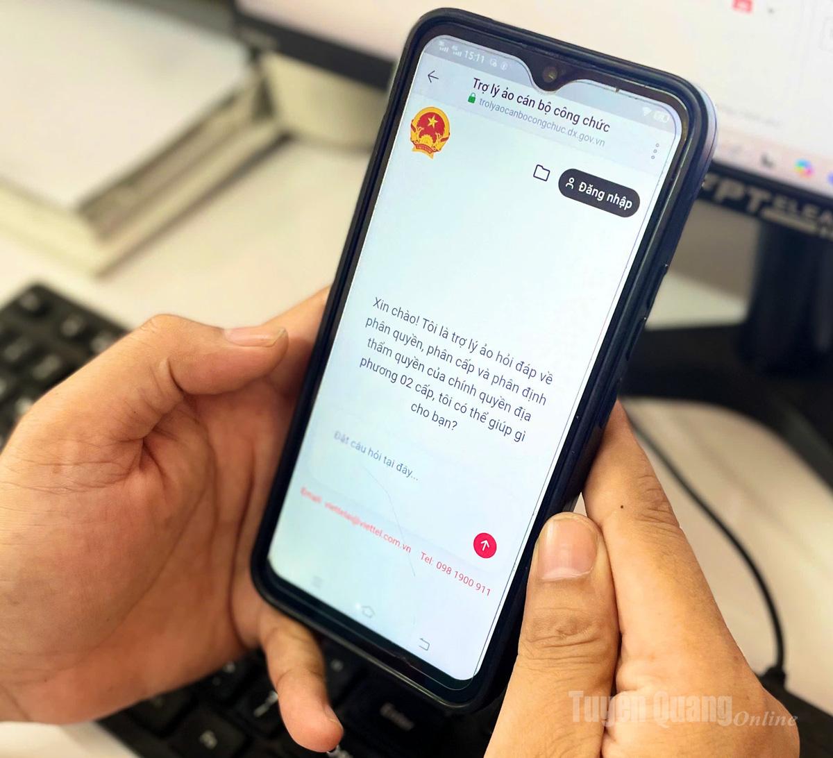 The virtual assistant for civil servants helps commune-level officials quickly look up legal regulations and accurately determine their jurisdiction while performing official duties.