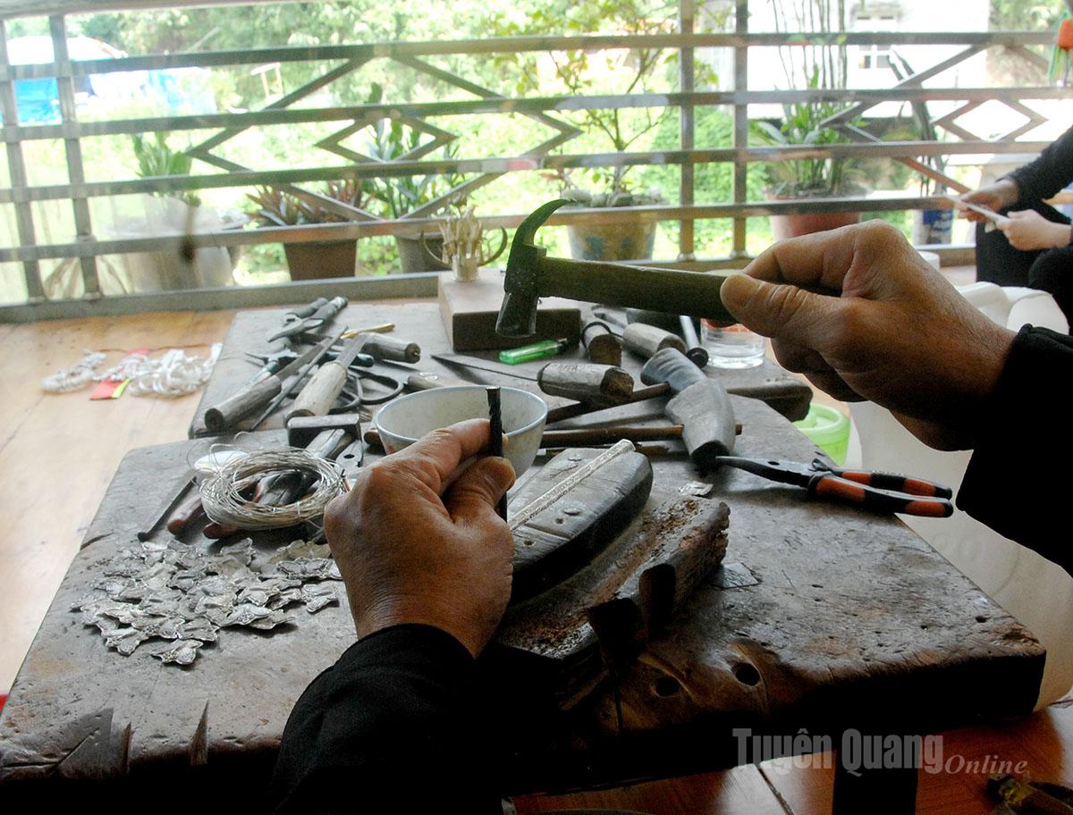Smithing silver.