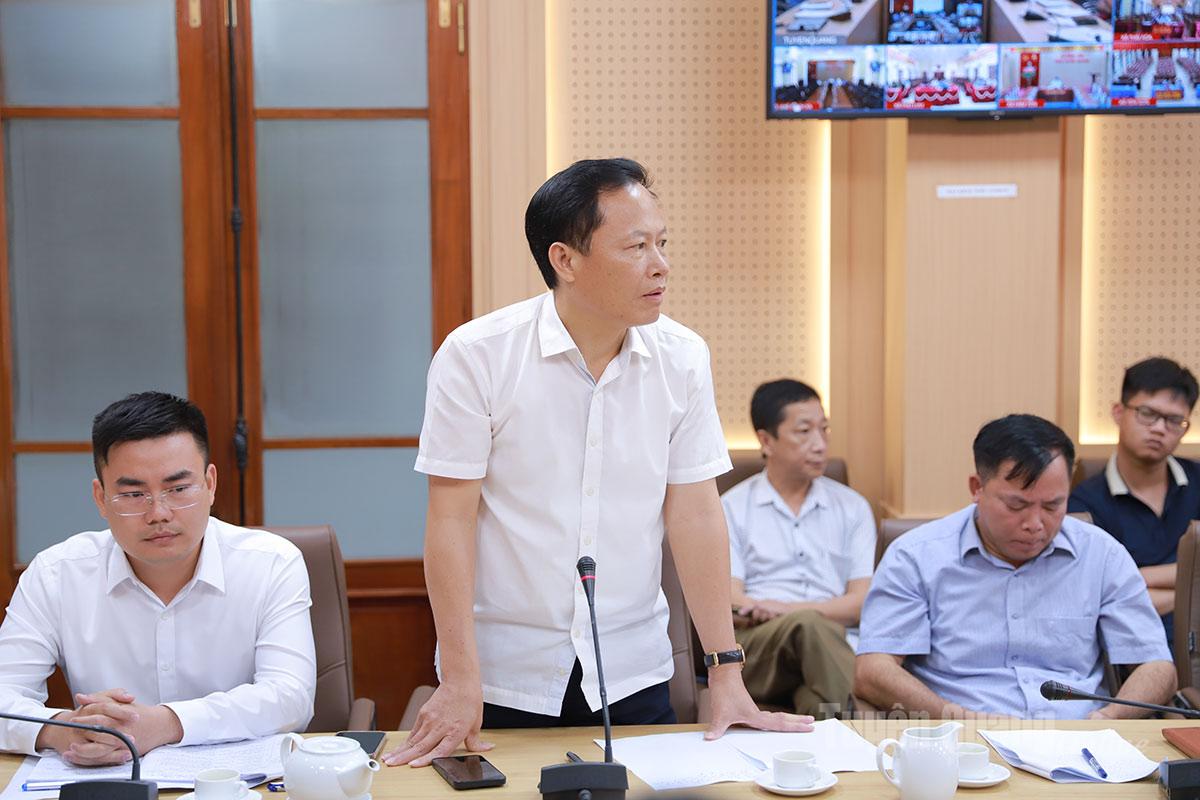 Đại diện đơn vị thi công đề xuất một số giải pháp tháo gỡ khó khăn đẩy nhanh tiến độ triển khai Dự án.
