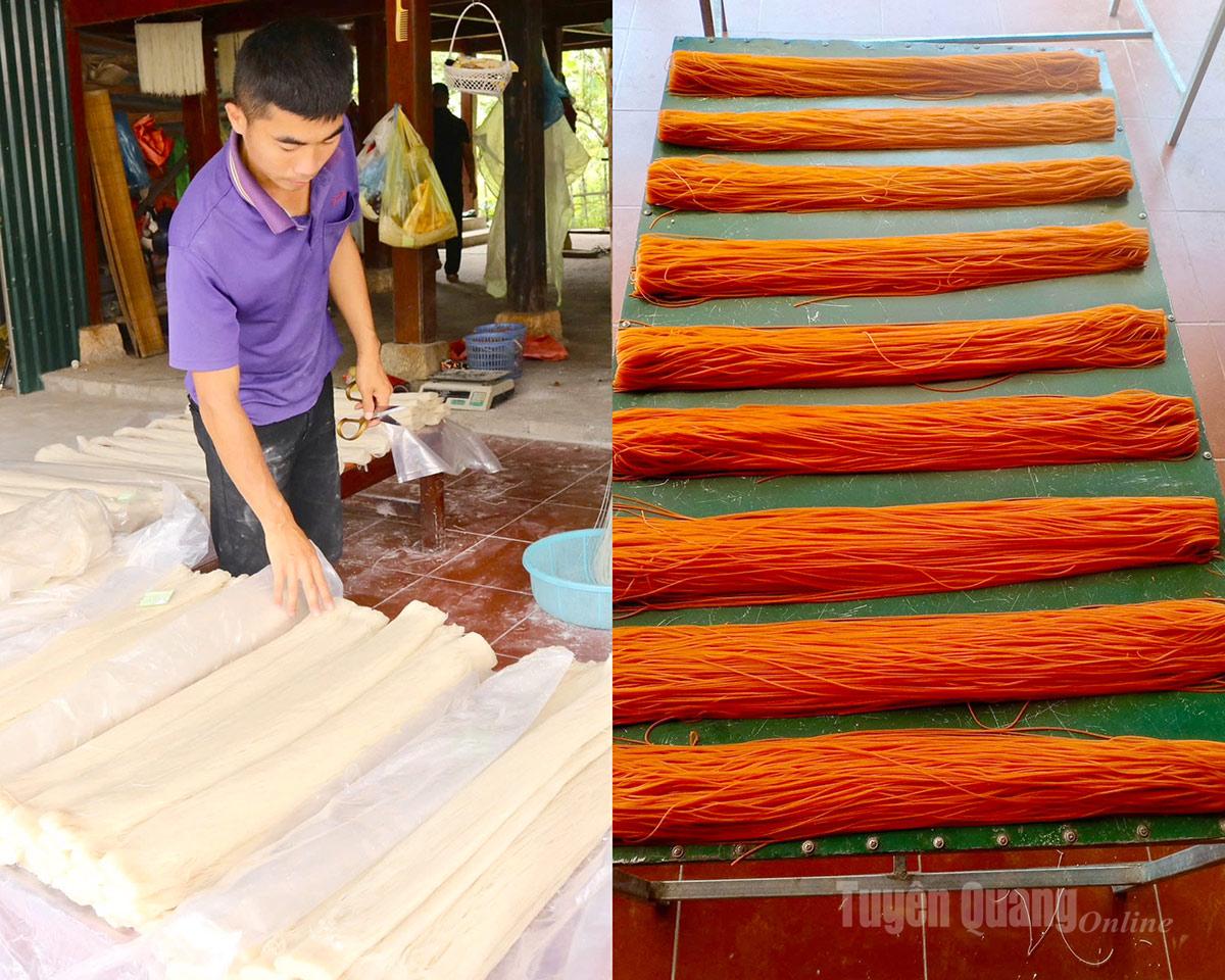 Thin, ivory-white strands flow like silk before being cut into lengths of 70–80 cm, neatly bundled, and left to rest overnight.
