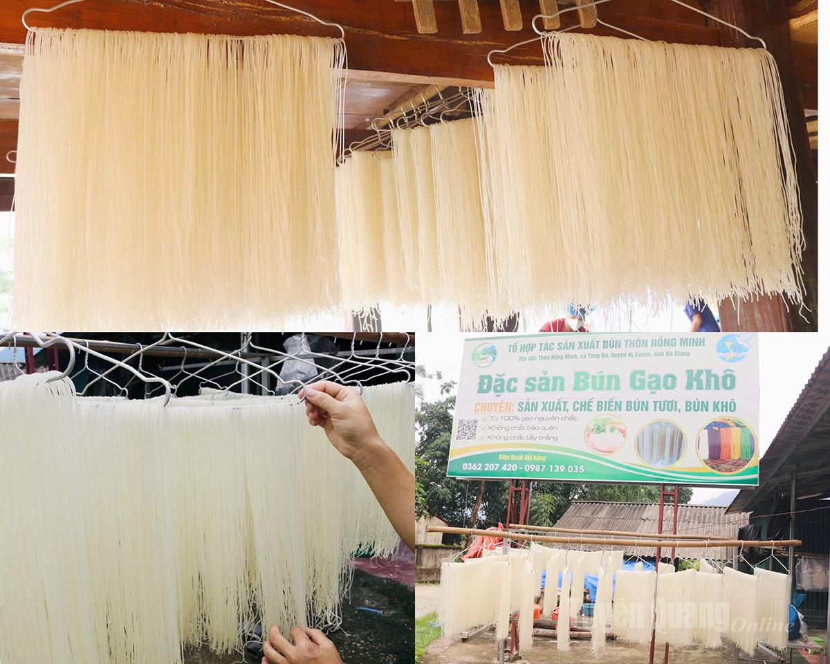Sheets of vermicelli glisten under the sun like ivory silk, set against the green mountains and the crisp freshness of dawn.