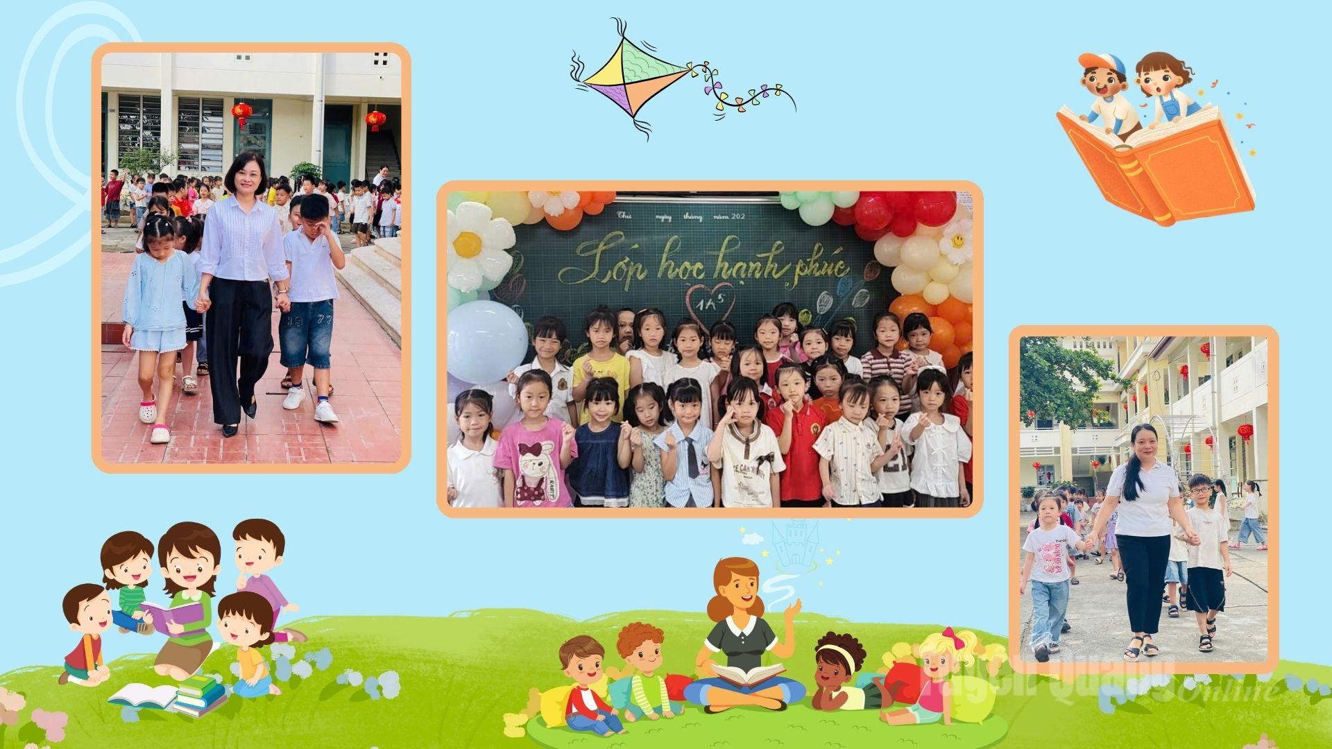 Ngày tựu trường của các em học sinh lớp 1.