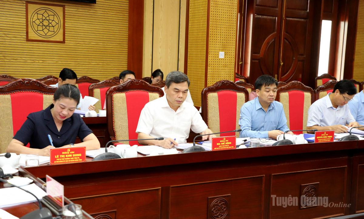 Các đại biểu dự Hội nghị Ban Thường vụ Tỉnh ủy.
