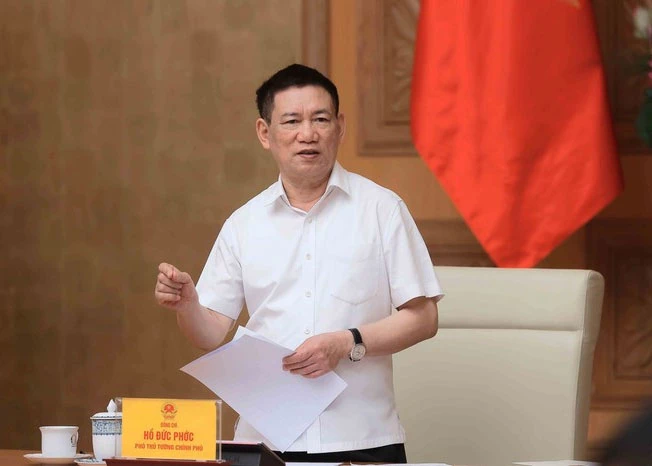 Deputy Prime Minister Ho Duc Phoc speaks at the Steering Committee for Price Managements meeting on August 5. (Photo: VNA)