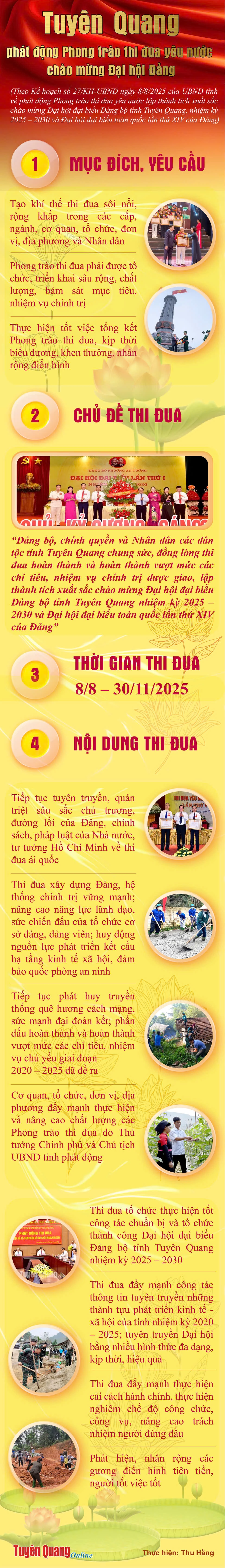 Tuyên Quang phát động phong trào thi đua yêu nước chào mừng Đại hội Đảng