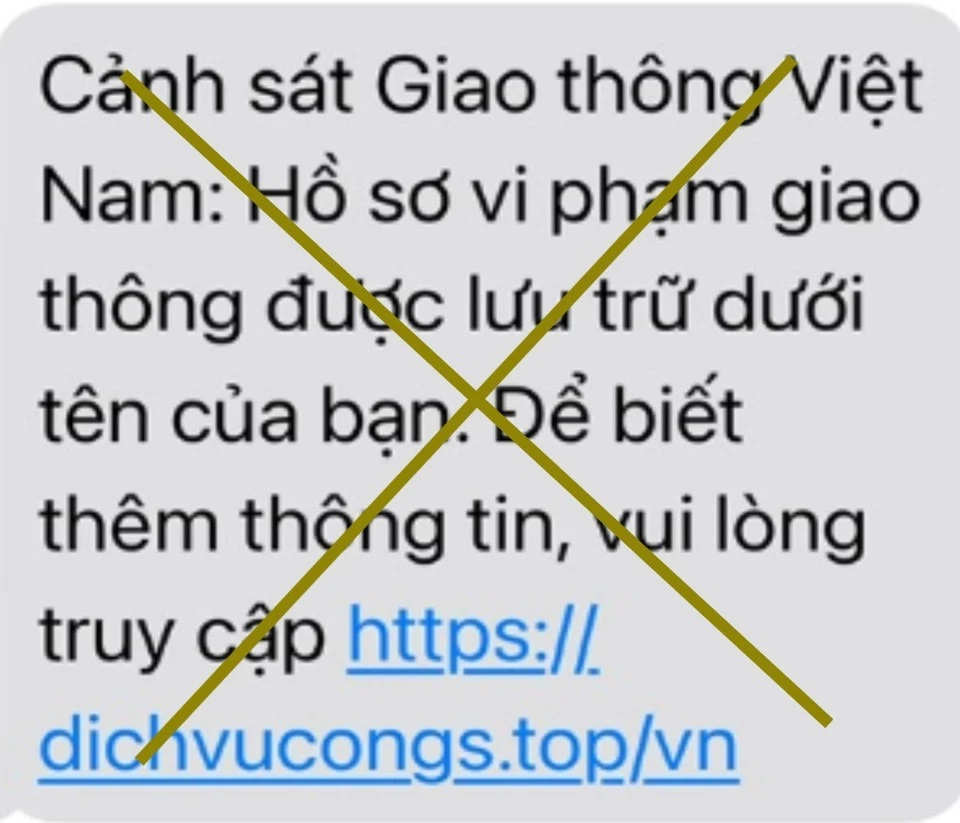 Đối tượng lừa đảo gửi tin nhắn giả mạo tới thuê bao để lừa đảo người dùng. Ảnh: Cục Tần số vô tuyến điện