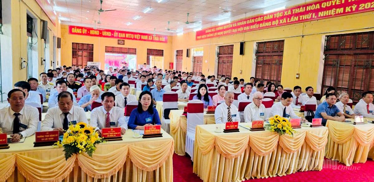 Toàn cảnh Đại hội đại biểu Đảng bộ xã Thái Hoà. Ảnh: Trang Tâm