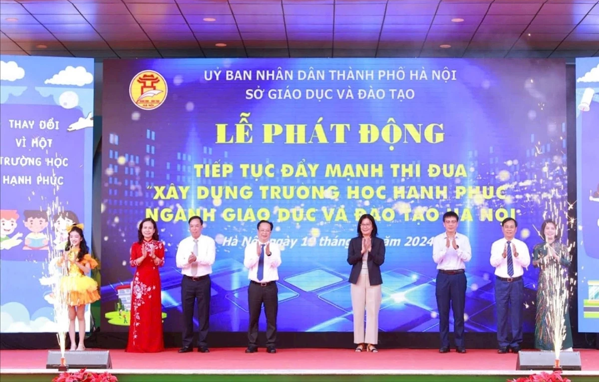 Ngành Giáo dục Hà Nội phát động thi đua xây dựng Trường học hạnh phúc. Ảnh: Lê Nguyễn