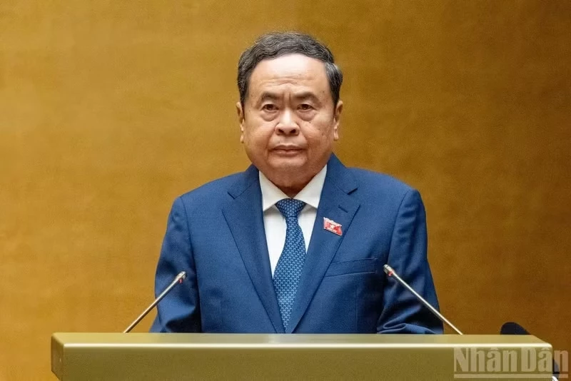 National Assembly Chairman Tran Thanh Man speaks at the first extraordinary session of the 16th National Assembly on August 3 (Photo: NDO)