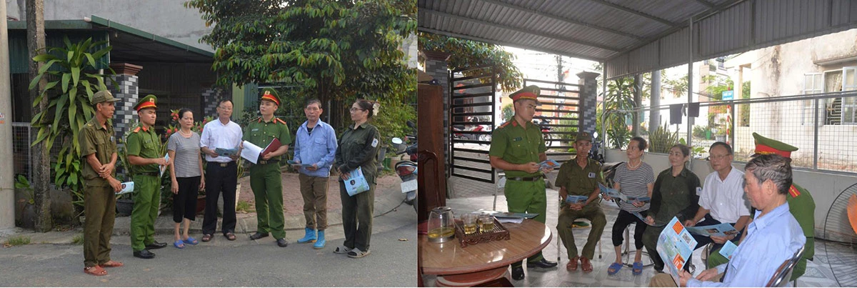Tổ an ninh trật tự cơ sở, Tổ dân phố Ỷ La 41, phường Minh Xuân giúp người dân nâng cao nhận thức phòng ngừa các loại tội phạm.