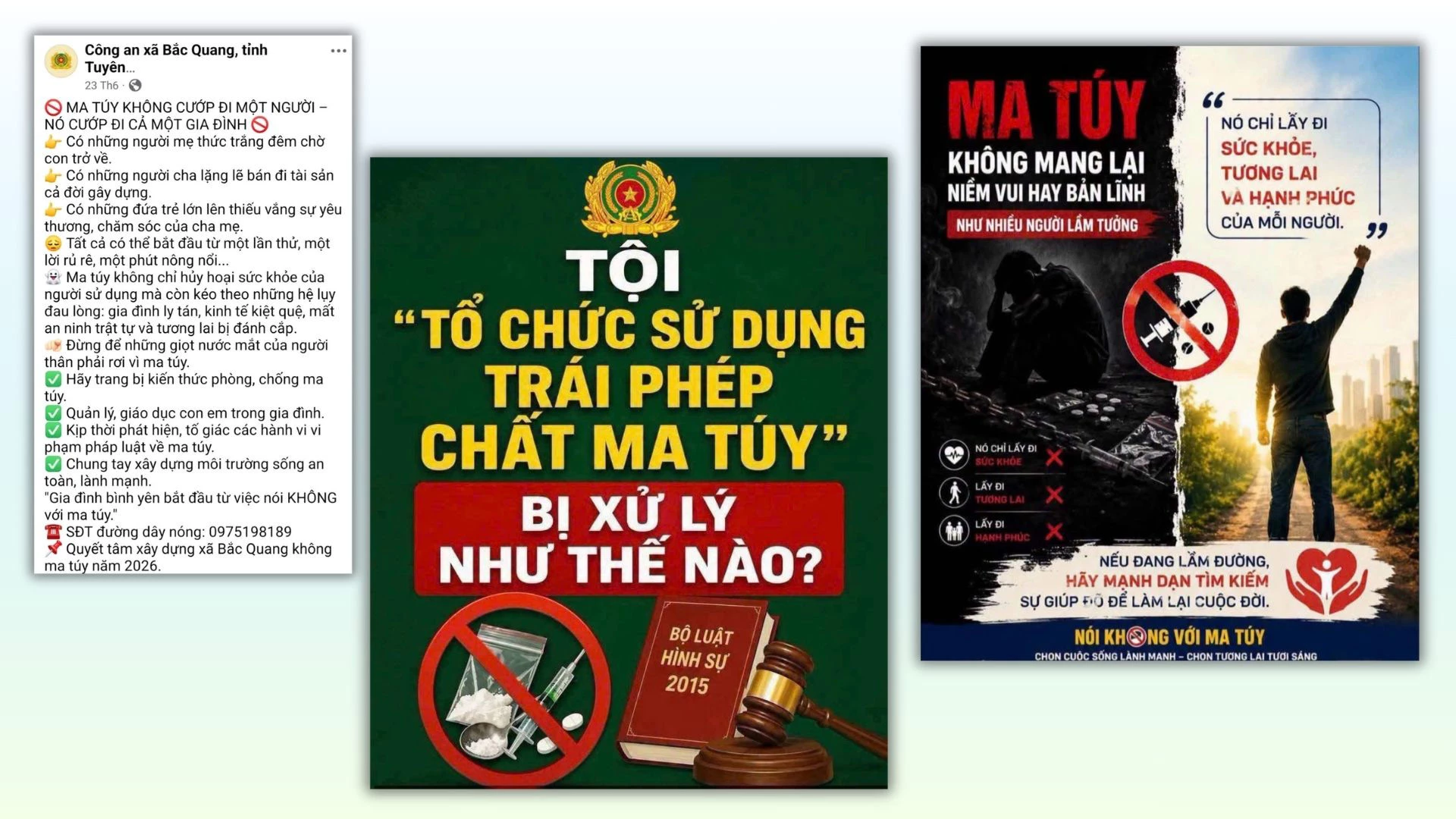 Công an xã Bắc Quang ứng dụng trí tuệ nhân tạo (AI) trong tuyên truyền, xây dựng xã không ma túy.