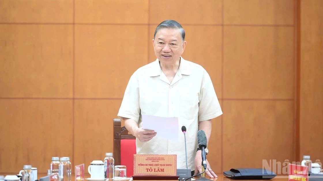 [Ảnh] Tổng Bí thư, Chủ tịch nước Tô Lâm chủ trì làm việc với Đảng ủy Chính phủ