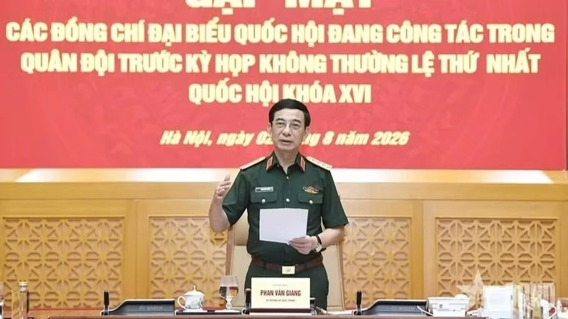 General Phan Van Giang chairs the meeting. (Photo: qdnd.vn)