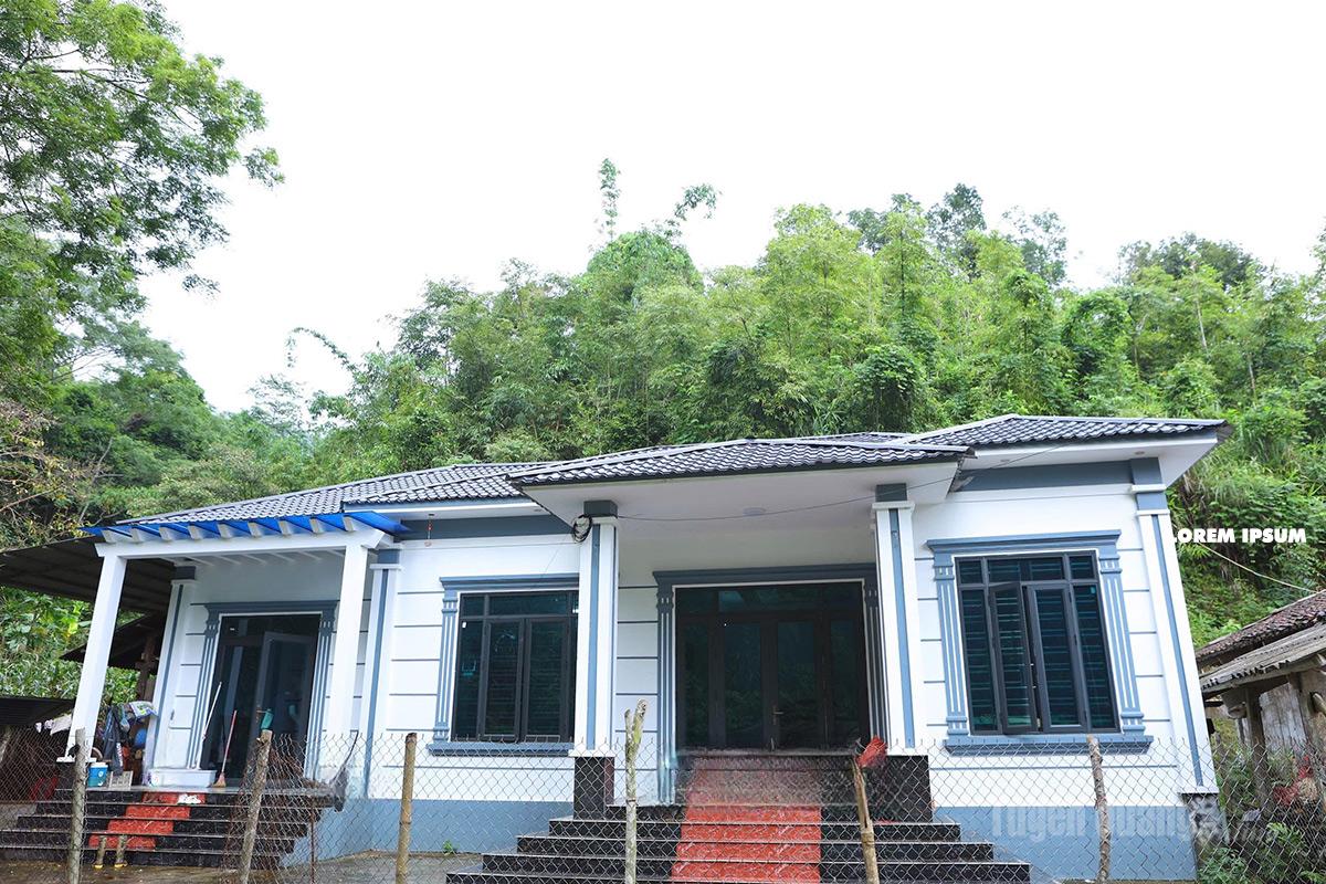 Căn nhà khang trang của gia đình chị Phượng Mùi Diết được xây dựng từ nguồn tích lũy  tham gia XKLĐ tại Đài Loan.