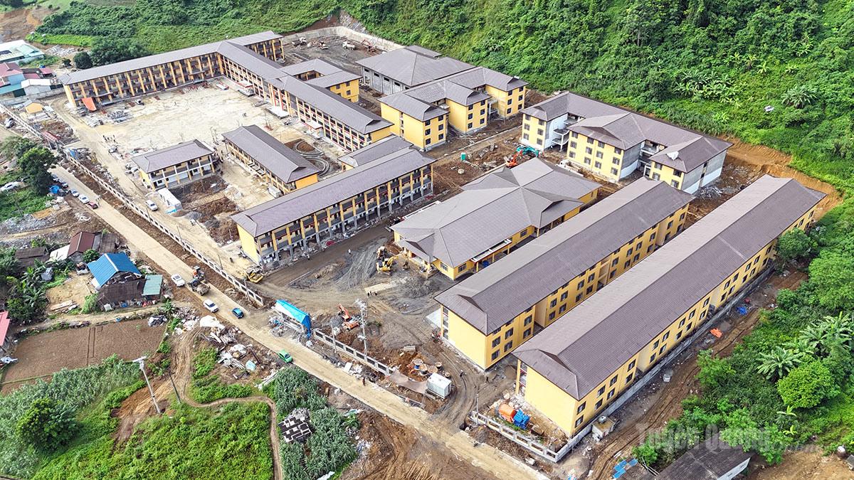 Tổng khối lượng Dự án xây dựng Trường phổ thông nội trú Tiểu học và THCS Minh Tân đạt trên 85%.