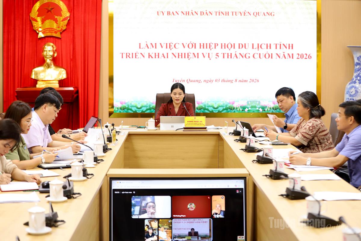 Phó Chủ tịch UBND tỉnh Vương Ngọc Hà chủ trì buổi làm việc.
