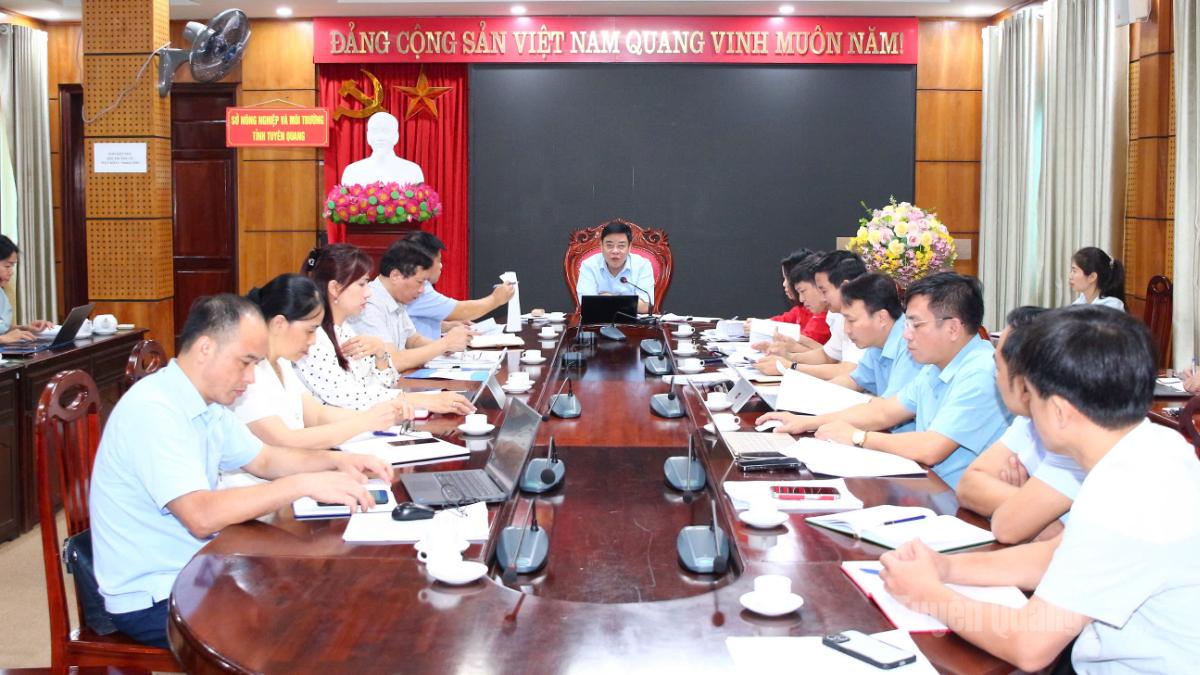 Đồng chí Hoàng Gia Long, Uỷ viên Ban Thường vụ Tỉnh Uỷ, Phó Chủ tịch UBND tỉnh làm việc với Sở Nông nghiệp và Môi trường.