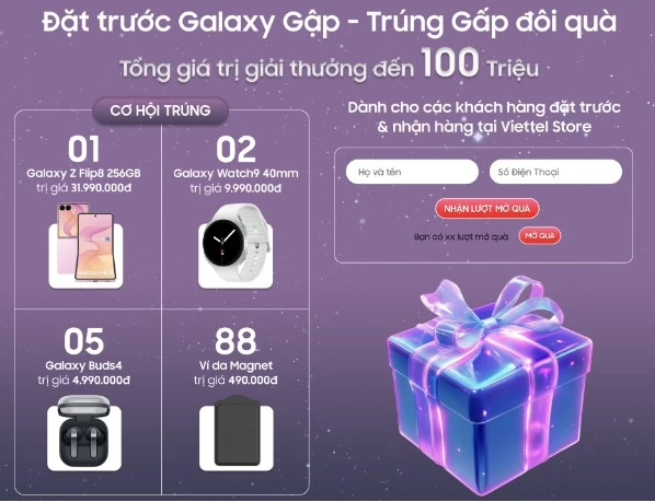 Đặt trước Galaxy Z Fold8 tại Viettel Store nhận nhiều ưu đãi