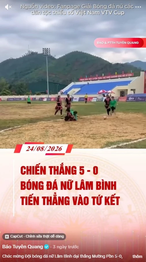 Đội b&oacute;ng đ&aacute; nữ L&acirc;m B&igrave;nh đại thắng Mường Pồn 5-0, thẳng tiến v&agrave;o tứ kết