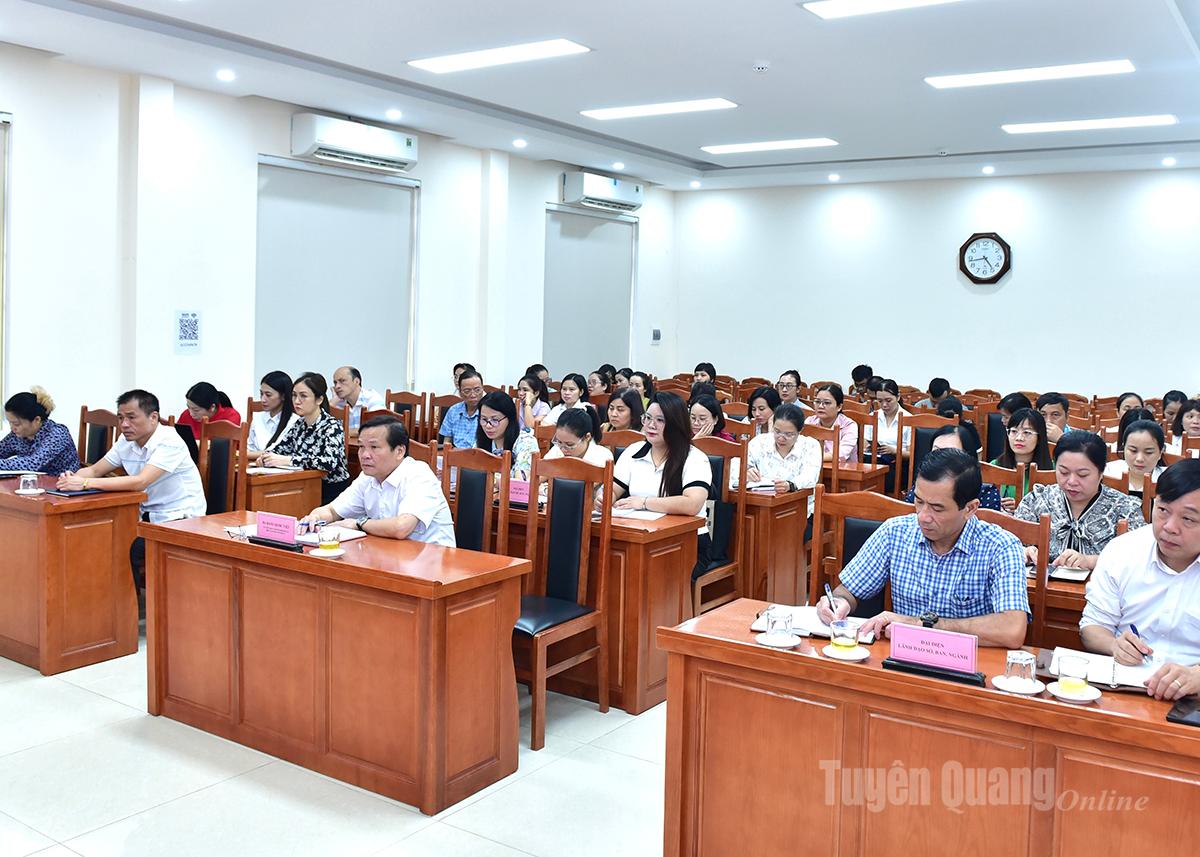 Các đại biểu dự hội nghị tại điểm cầu tỉnh Tuyên Quang.