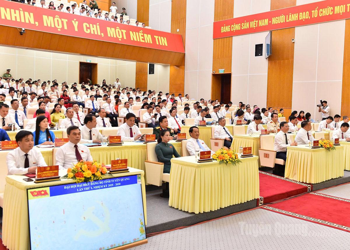 Các đồng chí lãnh đạo tỉnh và đại biểu dự Đại hội.