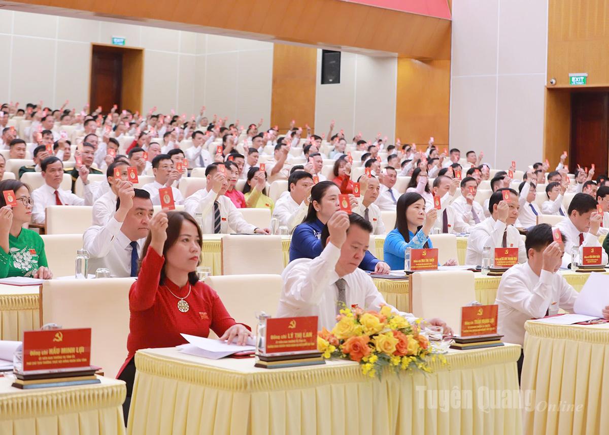 Đại biểu biểu quyết thông qua các Tờ trình.