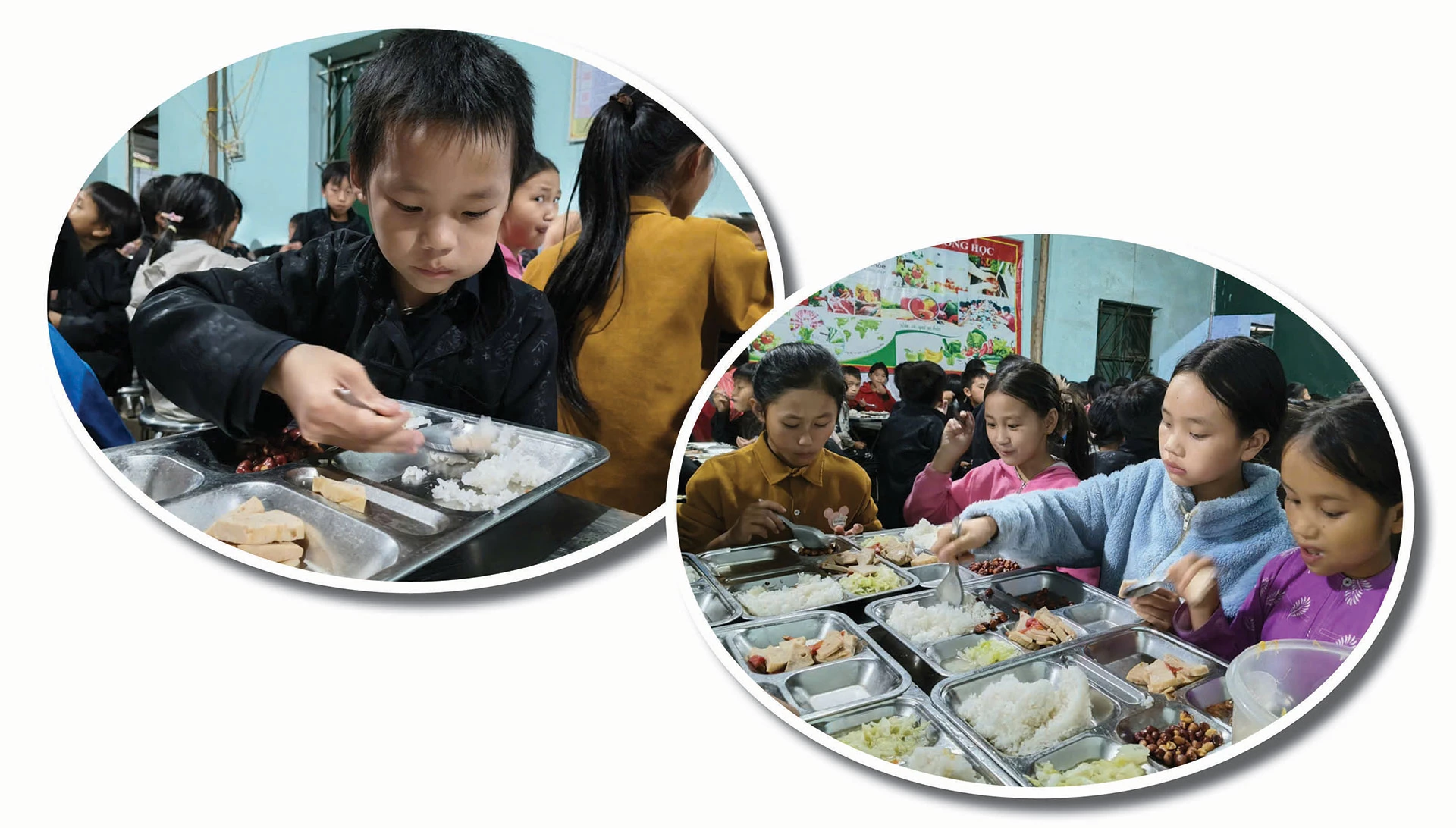 Môt bữa ăn tại Trường PTDT Bán trú Tiểu học Ma Lé, xã Lũng Cú

