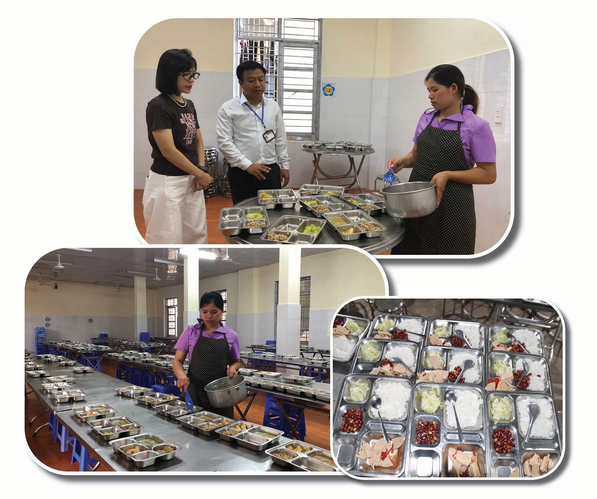 Thầy Nguyễn Trường Lâm, Hiệu trưởng Trường Nội trú THCS&THPT Mèo Vạc kiểm tra bếp ăn tập thể

