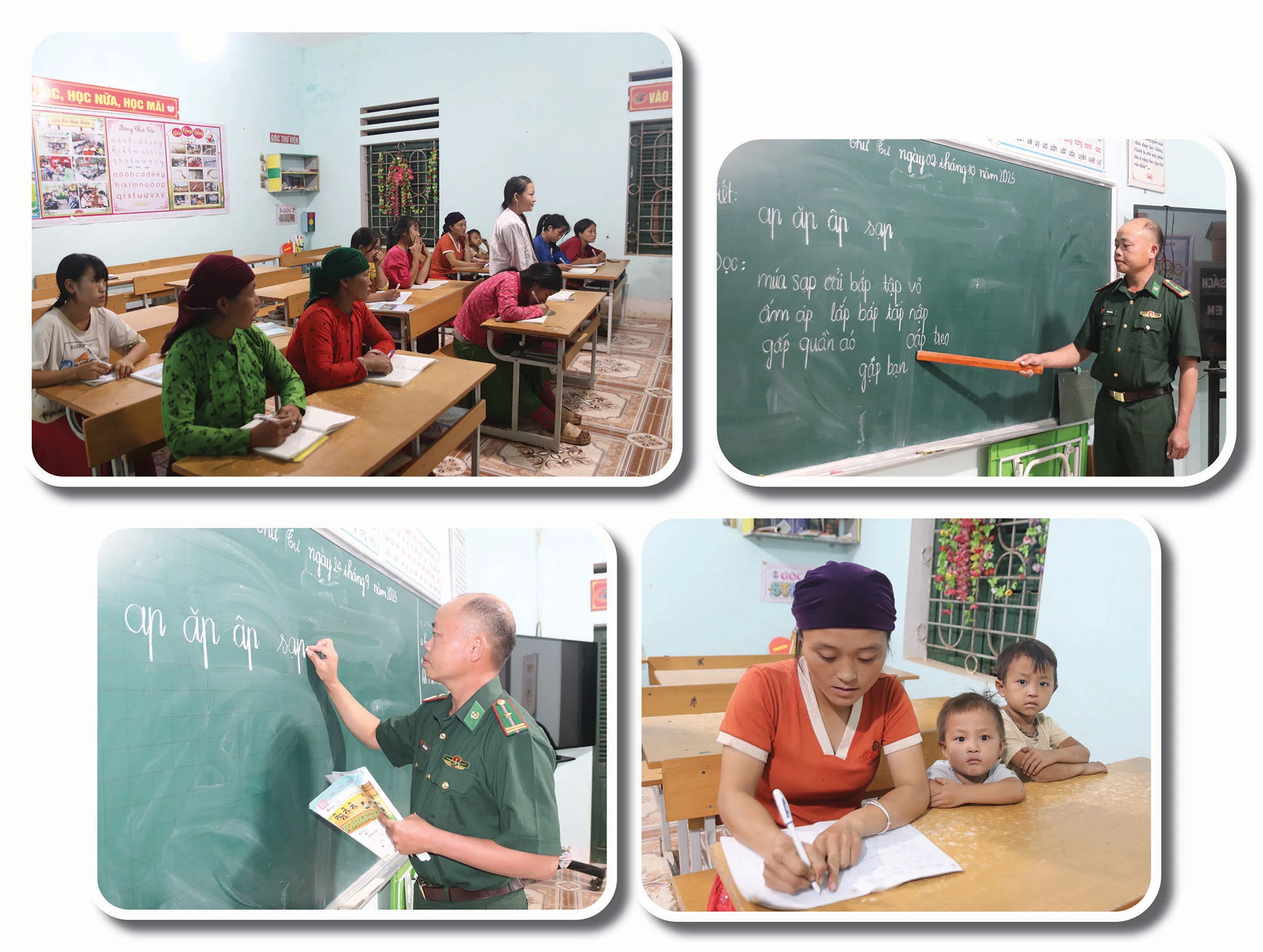                              Lớp học của thầy giáo quân hàm xanh Vàng Dỉ Khoán

