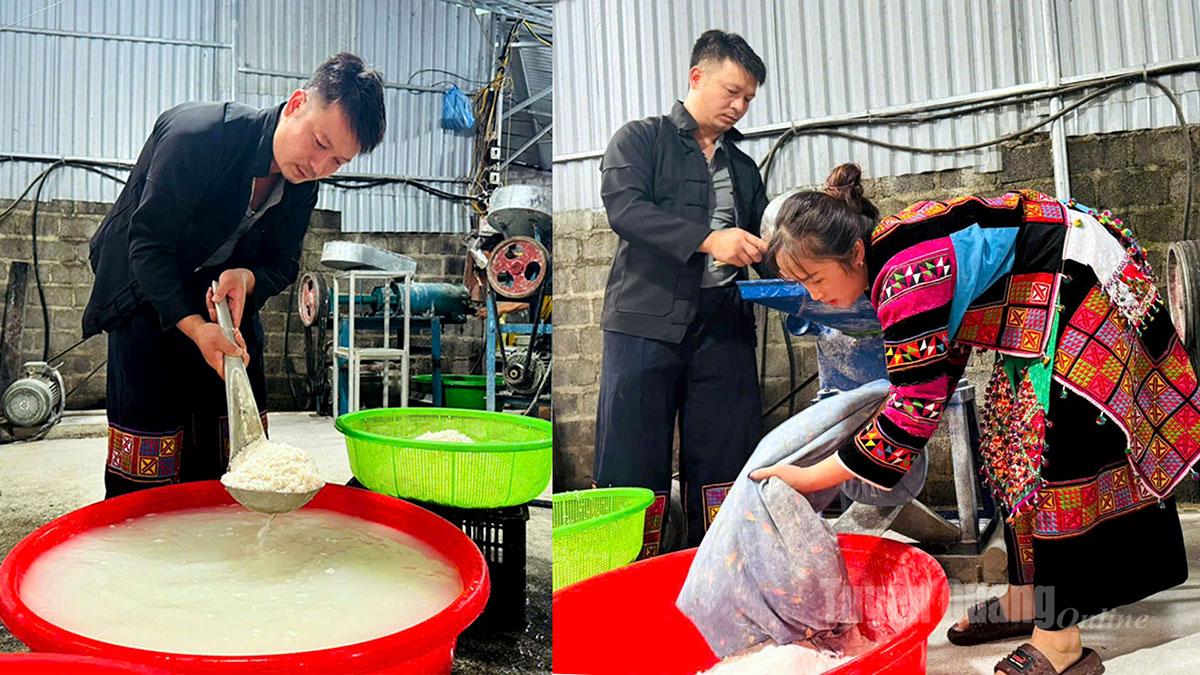 The rice used to make ‘Da’ cake is fragrant, high-quality rice soaked overnight before being ground into flour.
