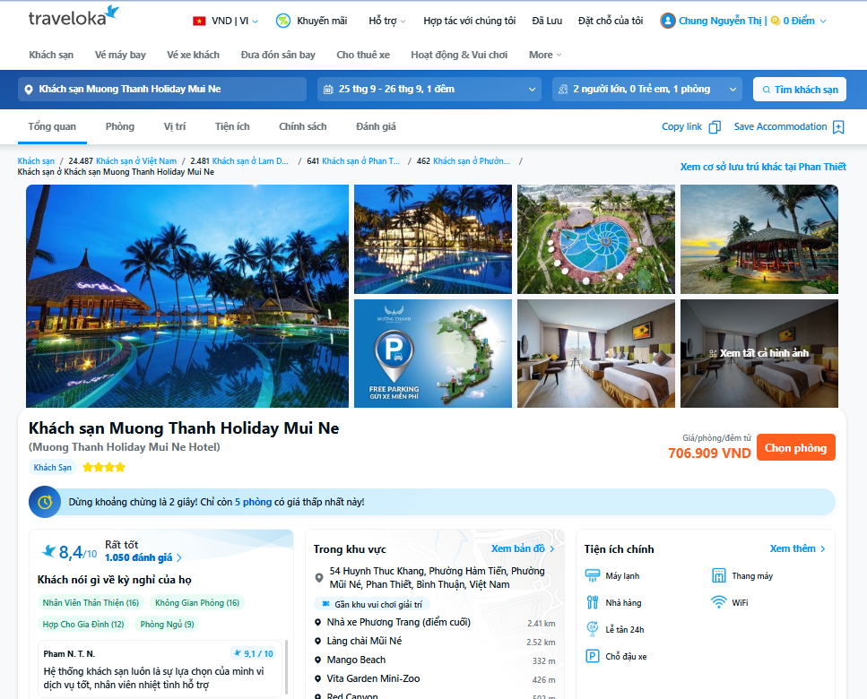 Đặt phòng nhanh chóng, tiện lợi trên Traveloka 