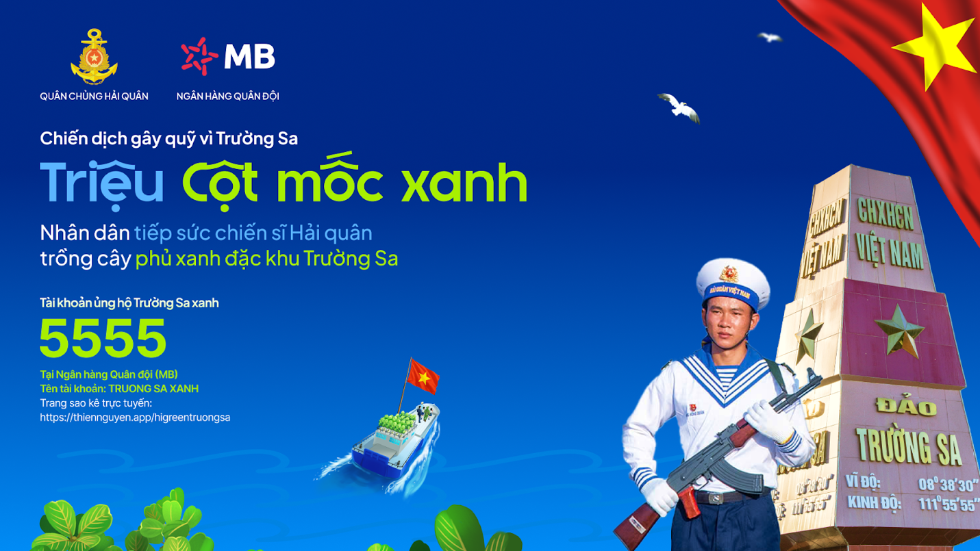 Ảnh 4: Dù hiếm khi có cơ hội được đặt chân tới Trường Sa nhưng mỗi người Việt Nam đều có thể “hóa thân” thành chiến sĩ Hải quân góp cây vượt sóng ra đảo xa. 