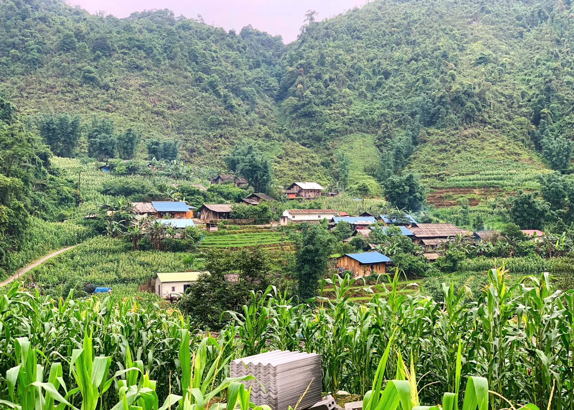 Một góc xóm Nhìu Lủng, thôn Pản Hò, xã Quản Bạ đã từng theo tà đạo “San sư khẻ tọ”.

