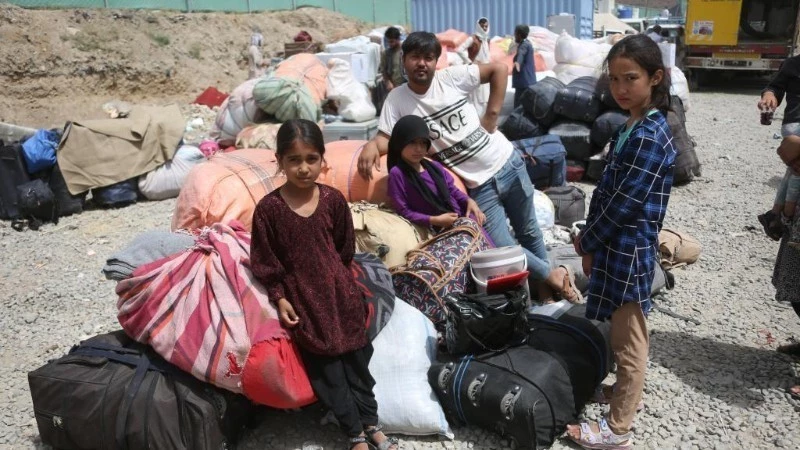 Newly arrived Afghan refugees at a temporary camp in Kabul, Afghanistan, on June 29, 2025.
