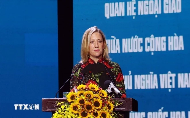 US Consul General in Ho Chi Minh City Melissa Brown speaks at the celebration. 