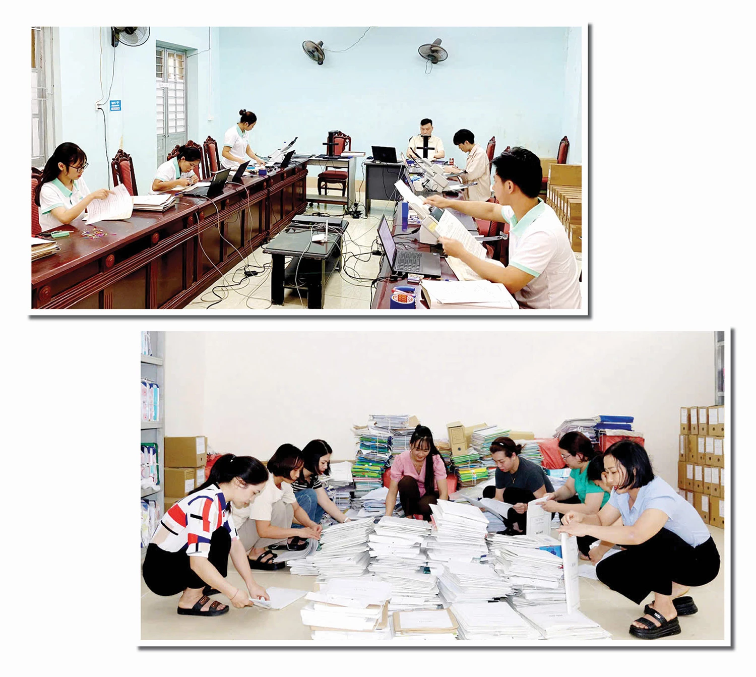 Các tài liệu được các cơ quan đơn vị rà soát để thực hiện số hóa.