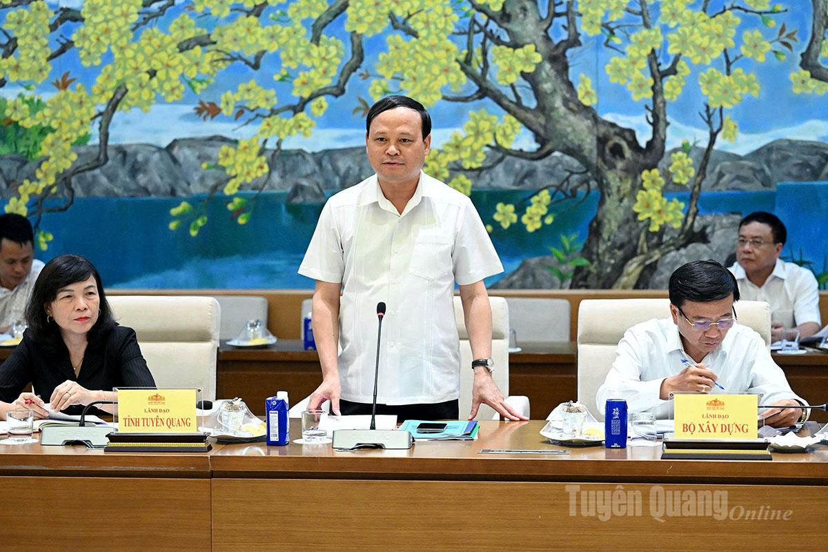 Phó Chủ tịch Thường trực UBND tỉnh phát biểu tại buổi làm việc.