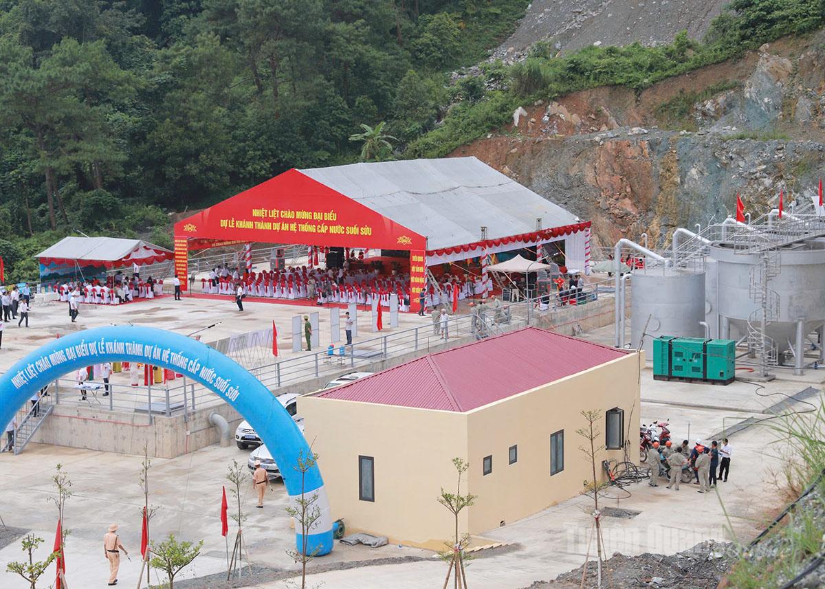 Suoi Suu water supply system, with a total investment of VND323 billion, providing domestic water for 40,000 residents of Ha Giang Ward 1 and Ha Giang Ward 2, has just been inaugurated.