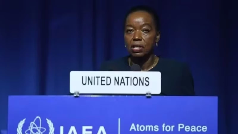 Monica Juma, Director-General of the United Nations Office at Vienna, speaks at the 70th IAEA General Conference in Vienna, Austria, on September 14, 2026. (Photo: Xinhua)