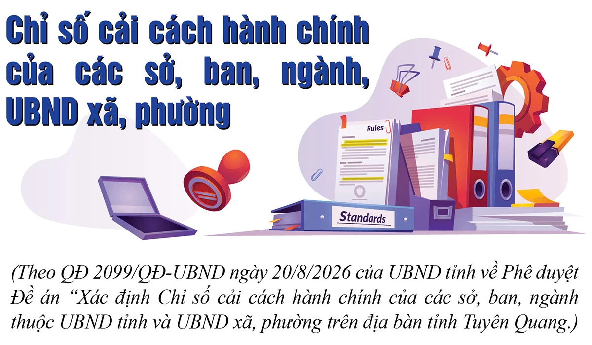 Chỉ số cải cách hành chính của các Sở, ban, ngành, UBND xã, phường