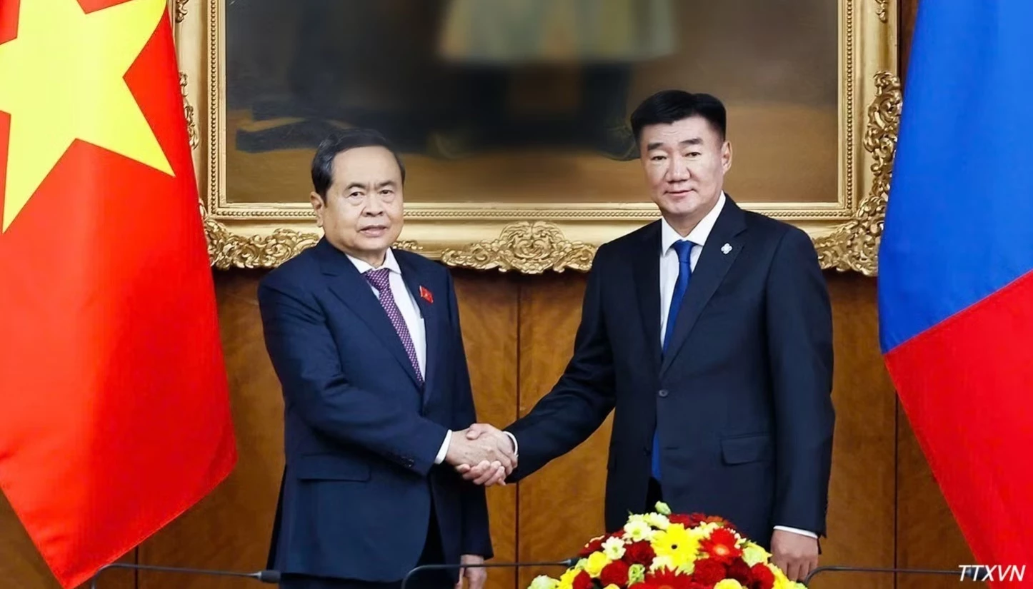 [Ảnh] Chủ tịch Quốc hội Trần Thanh Mẫn hội đàm với Chủ tịch Quốc hội Mông Cổ Sandag Byambatsogt