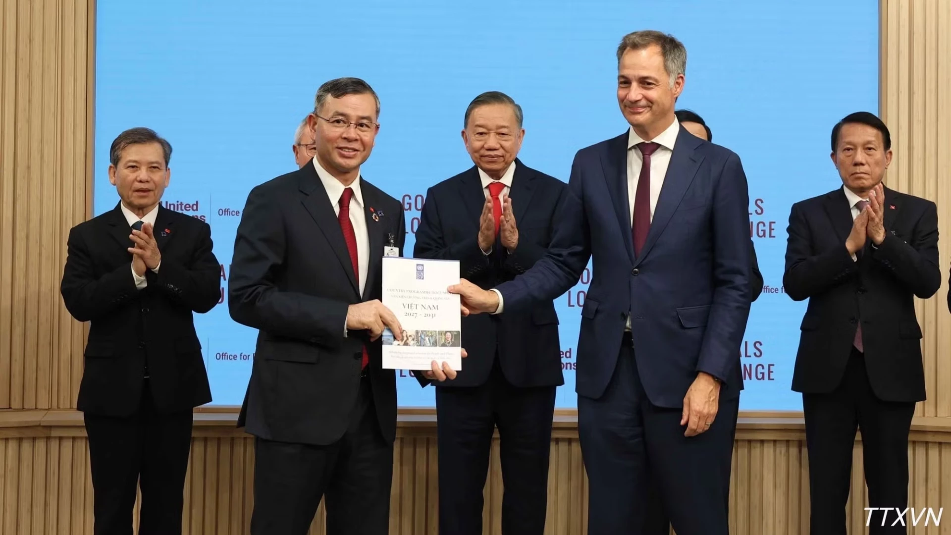 [Ảnh] Tổng B&iacute; thư, Chủ tịch nước T&ocirc; L&acirc;m dự lễ trao văn kiện, thỏa thuận hợp t&aacute;c với c&aacute;c cơ quan của Li&ecirc;n hợp quốc