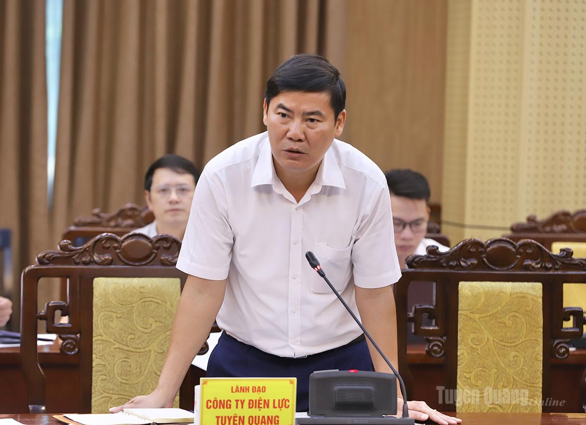 Đại diện Công ty Điện lực Tuyên Quang nêu thuận lợi, khó khăn trong công tác bàn giao các công trình điện.