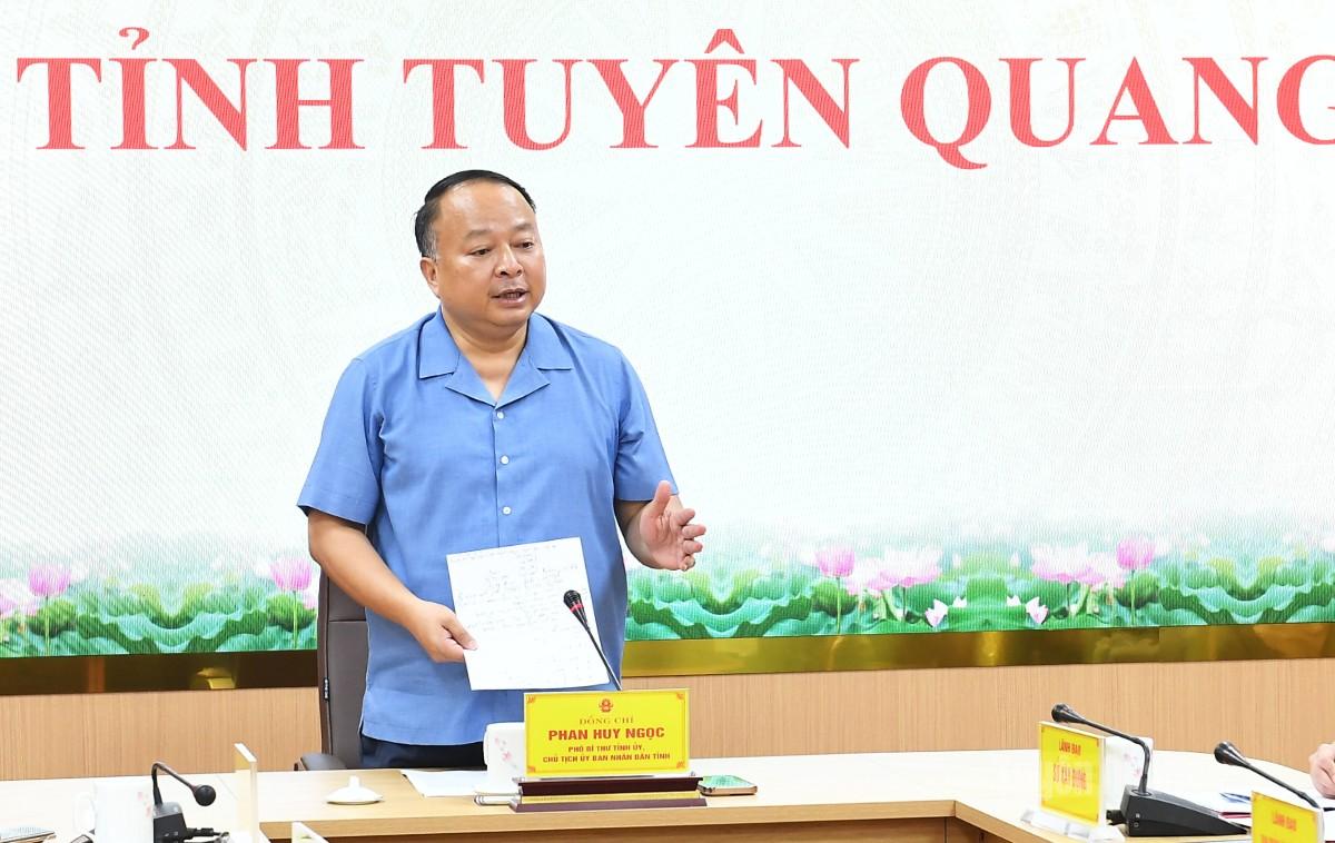 Chủ tịch UBND tỉnh Phan Huy Ngọc kết luận buổi làm việc.