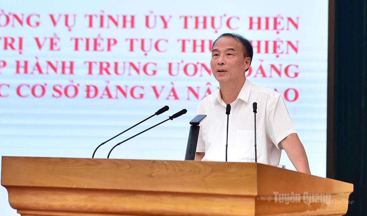 Phó Trưởng Ban Tổ chức Tỉnh uỷ Phạm Kiên Cường quán triệt các chương trình hành động, kế hoạch của BCH Đảng bộ tỉnh, Ban Thường vụ Tỉnh uỷ thực hiện Nghị quyết, Kết luận của Trung ương.
