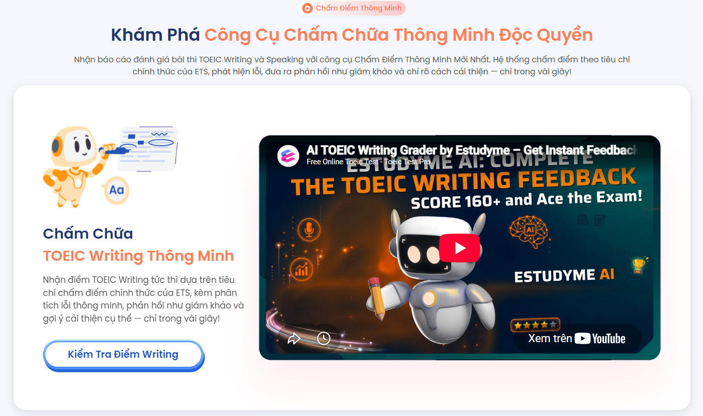 Shadowing hiệu quả hơn với tính năng chấm chữa thông minh cho TOEIC Speaking 
